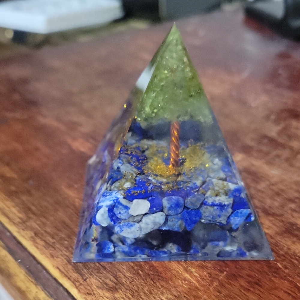 Lapis Tree of Life Organite Pyramid